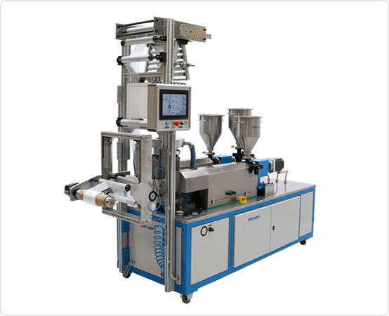 EM LabEx Blown film extruder to test polymers EM LabEx three layer blown film extruder to test polymers