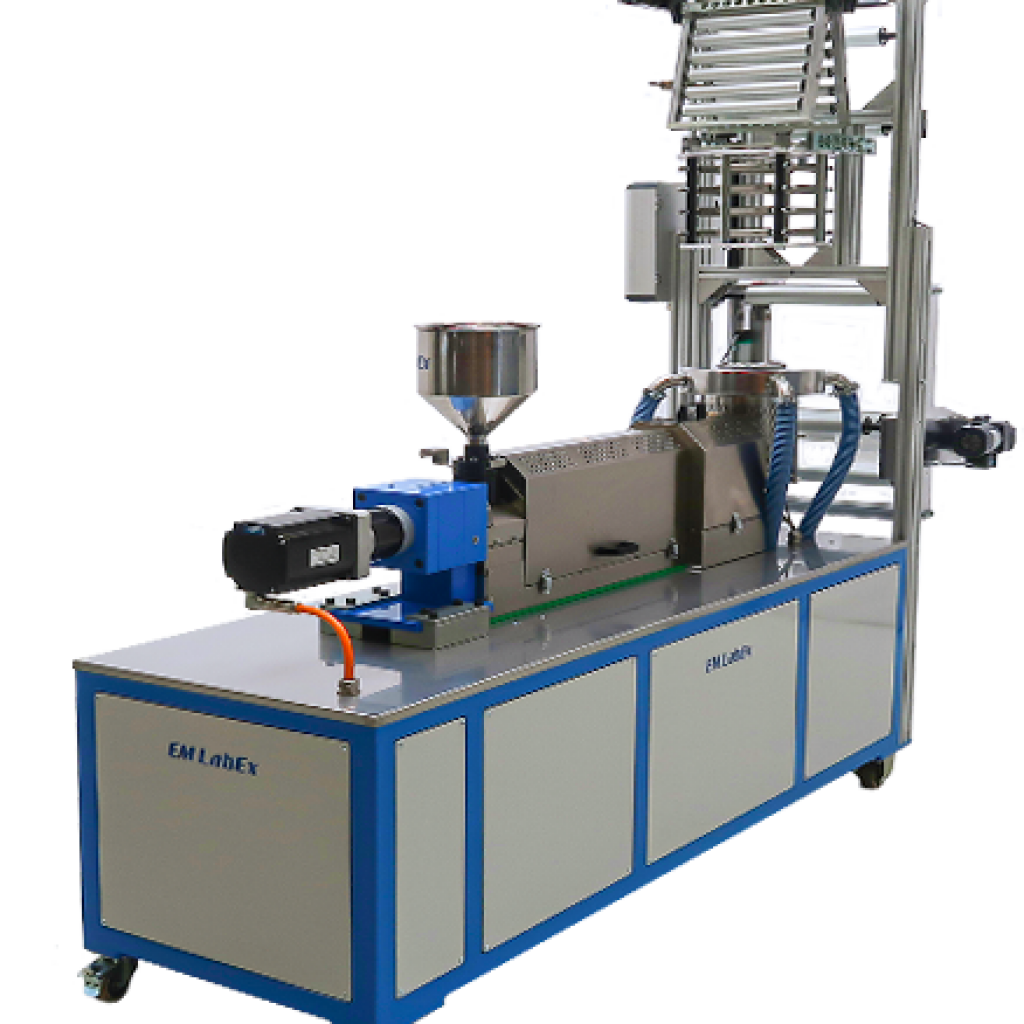 Hoppers for material Lab extruder for testing film